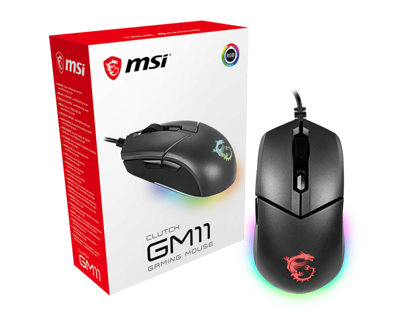MSI Clutch GM11 mouse Left-hand USB Type-A Optical 5000 DPI