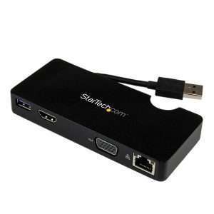 StarTech.com USB3SMDOCKHV notebook dock/port replicator Wired USB 3.2 Gen 1 (3.1 Gen 1) Type-A Black