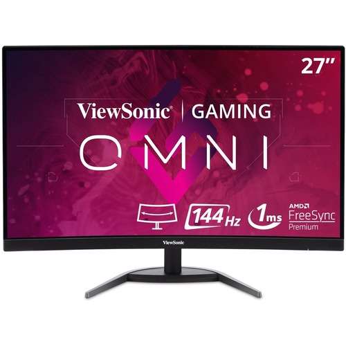 Viewsonic vx2768-2kpc-mhd 27" wqhd curved screen led gaming lcd monitor