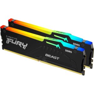 Kingston Fury Beast RGB 32GB DDR5 5200MHz 2 x 16gb DDR5 CL40 DIMM Desktop Memory (Kit of 2) | Intel XMP 3.0 | Infrared Sync Technology | Overclocking Stability | KF552C40BBAK2-32