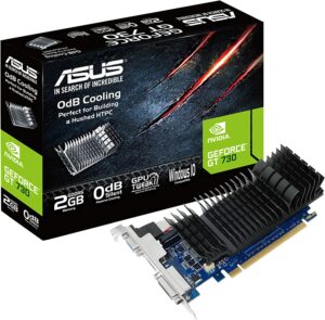 ASUS GeForce GT 730 2GB GDDR5 Low Profile Graphics Card for Silent HTPC Builds