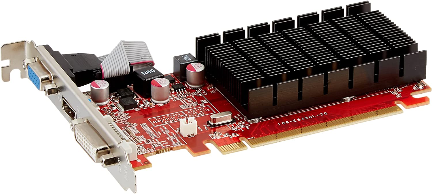 VisionTek Radeon 5450 2GB DDR3 (DVI-I, HDMI, VGA) Graphics Card - 900861,Black-Red